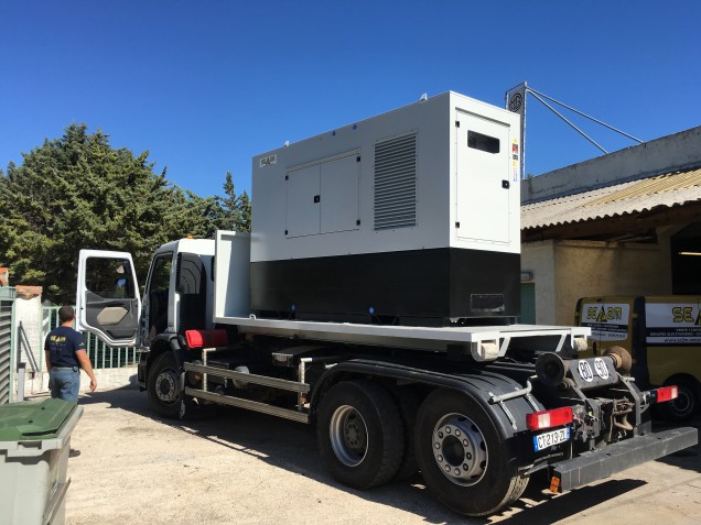 Groupe électrogène 250KVA sur Berce Ampliroll